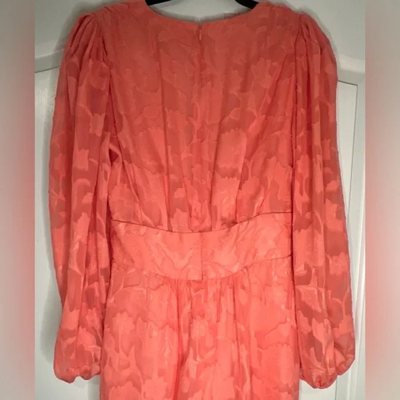 Alex Marie Coral Long Sleeve TieWaist VNeck Tiered Dress Women’s SZ 8 MSRP $158 - Picture 9 of 11